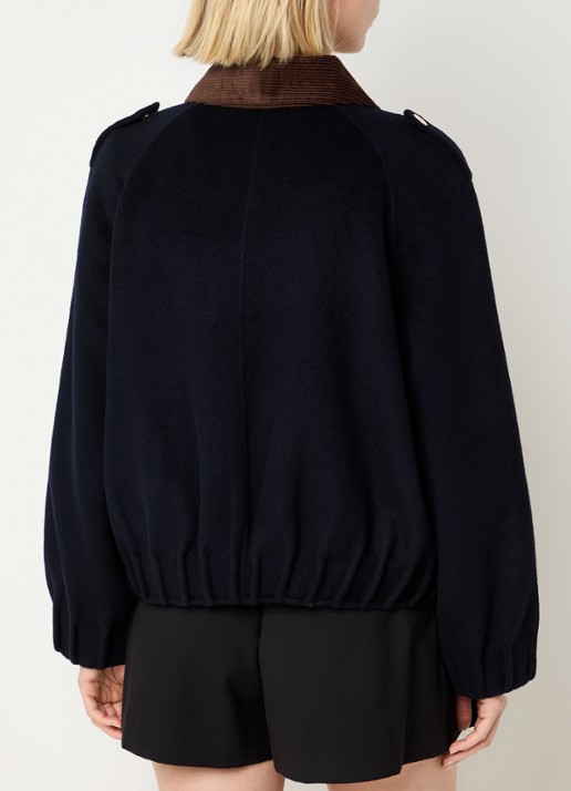 Claudie Pierlot Jack in wolblend met steekzakken - achterkant 2 donkerblauw