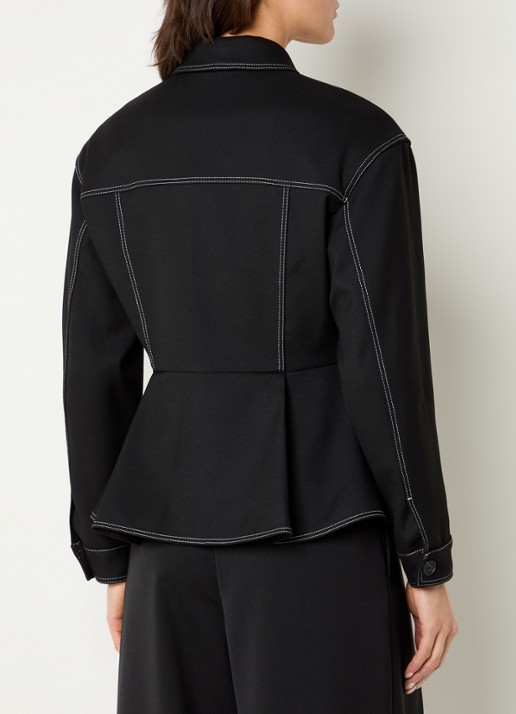 Claudie Pierlot Jack met peplum en borstzakken - achterkant 2 zwart