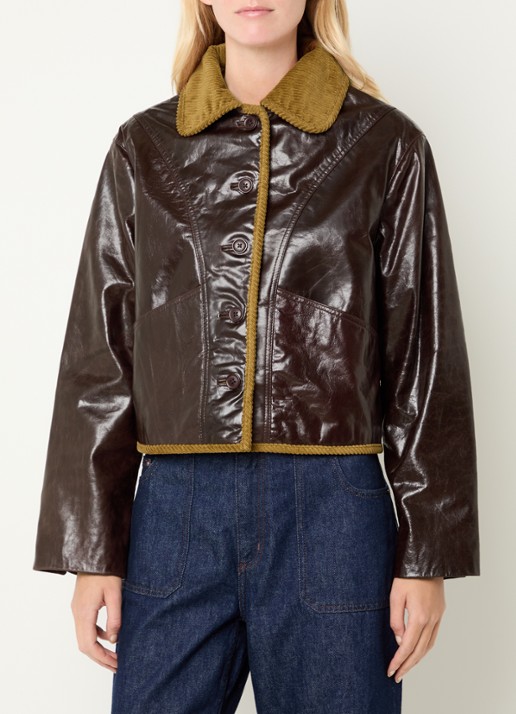 Claudie Pierlot Jack van geitenleer met details van corduroy