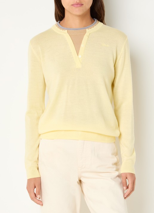 Claudie Pierlot Layette fijngebreide trui van wol met ronde hals
