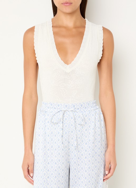 Claudie Pierlot Maellia grofgebreide body top met V-hals