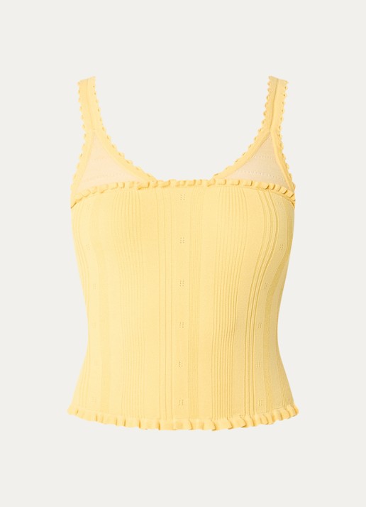 Claudie Pierlot Magma fijngebreide tanktop - voorkant geel