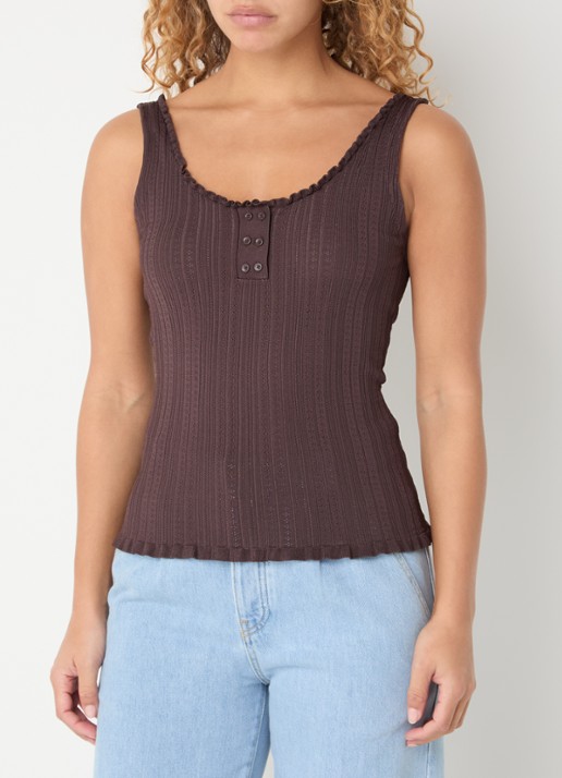 Claudie Pierlot Magnolia tanktop met ribstructuur