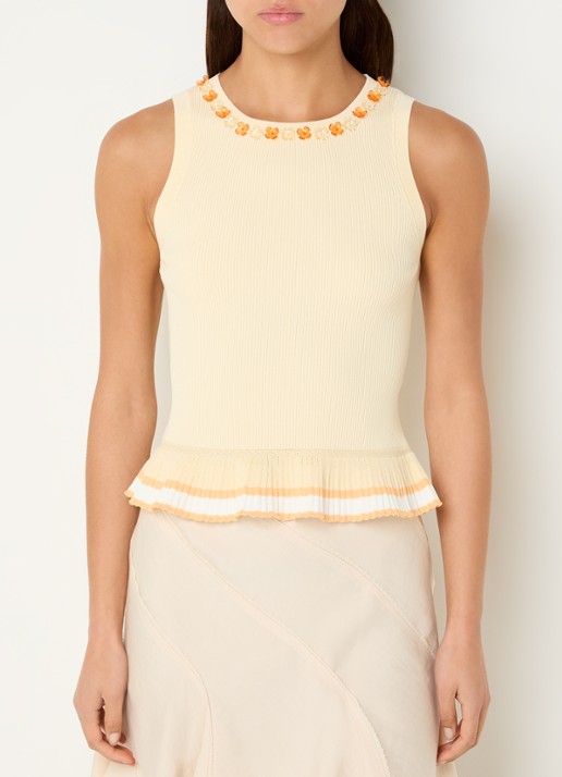 Claudie Pierlot Majany ribgebreide top met strass