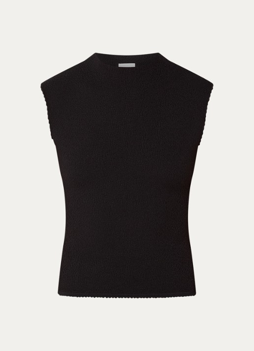 Claudie Pierlot Mamby top met structuur - voorkant zwart