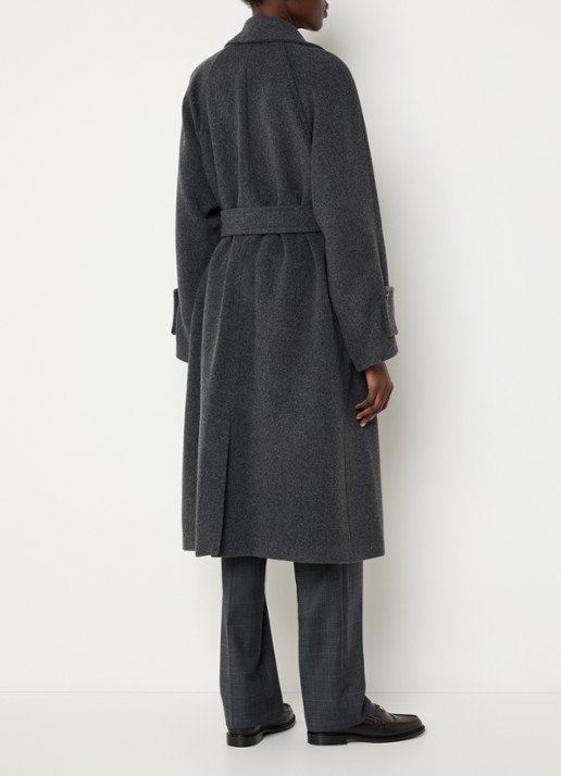 Claudie Pierlot Mantel in wolblend met ceintuur - achterkant 2 grijs