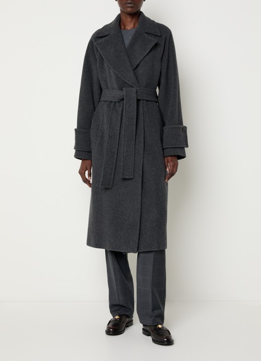 Claudie Pierlot Mantel in wolblend met ceintuur