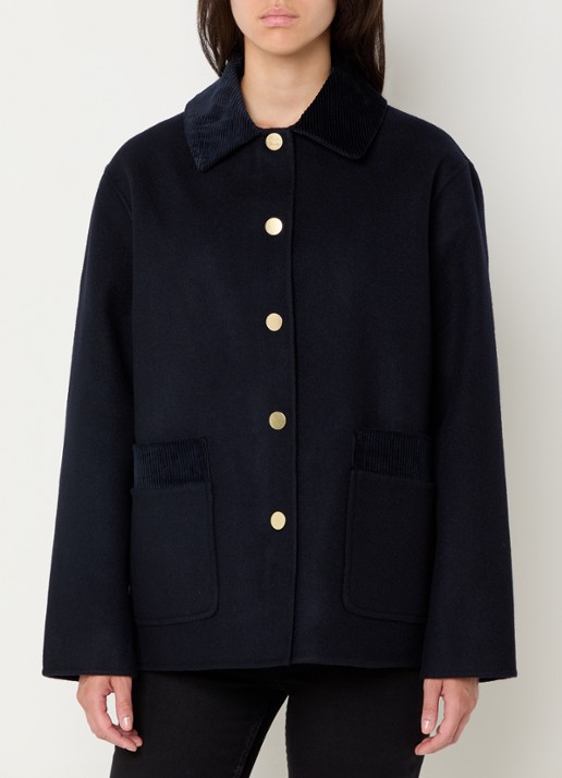 Claudie Pierlot Mantel in wolblend met opgestikte zakken