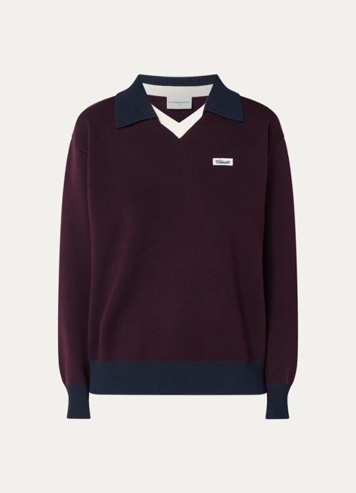 Claudie Pierlot Marinette sweater met kraag - voorkant 2 middengrijs