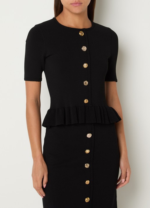 Claudie Pierlot Marquise top met sierknopen en peplum