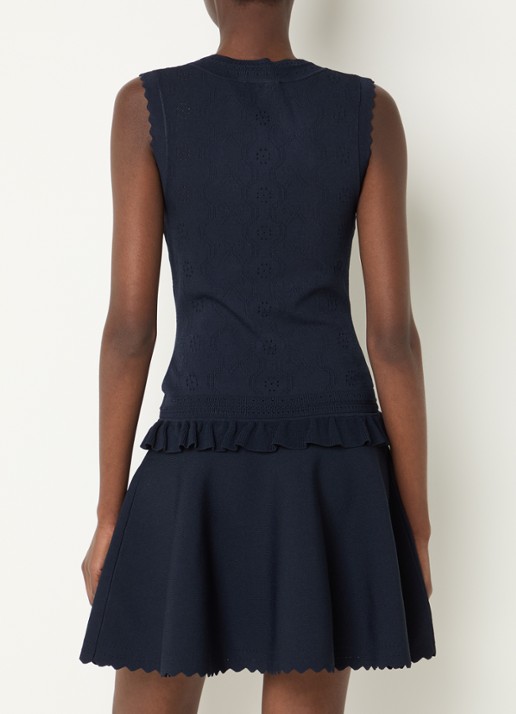 Claudie Pierlot Martin fijngebreide mini jurk - achterkant donkerblauw