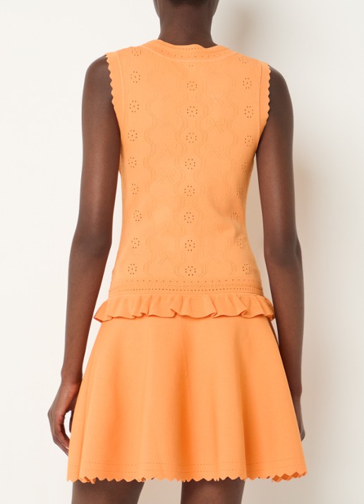 Claudie Pierlot Martin fijngebreide mini jurk - achterkant 3 orange