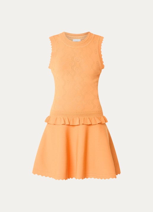 Claudie Pierlot Martin fijngebreide mini jurk - voorkant orange