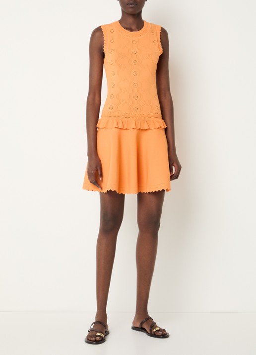 Claudie Pierlot Martin fijngebreide mini jurk - voorkant 2 orange