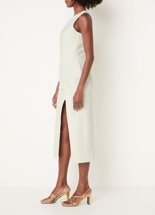 Claudie Pierlot Maxi blazerjurk met split - voorkant 2 gebroken wit