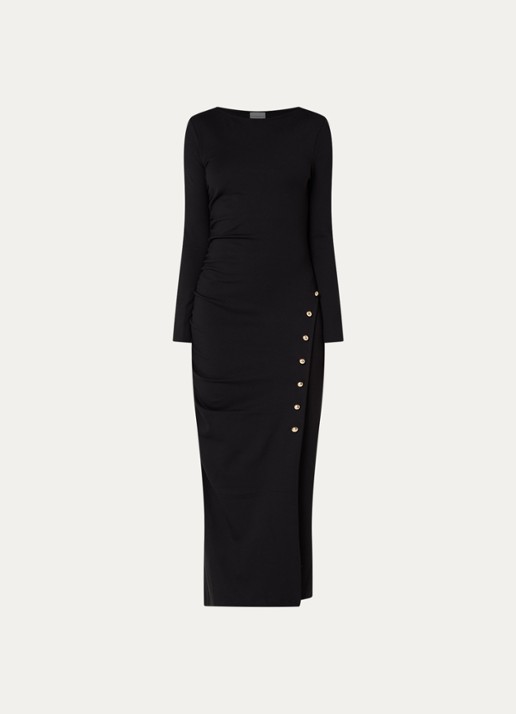 Claudie Pierlot Maxi jurk met boothals - voorkant zwart