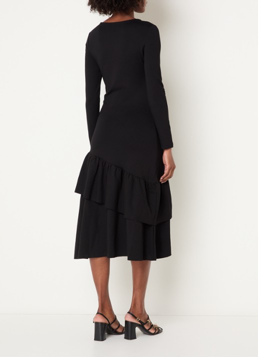 Claudie Pierlot Maxi jurk met volant - achterkant 2 zwart