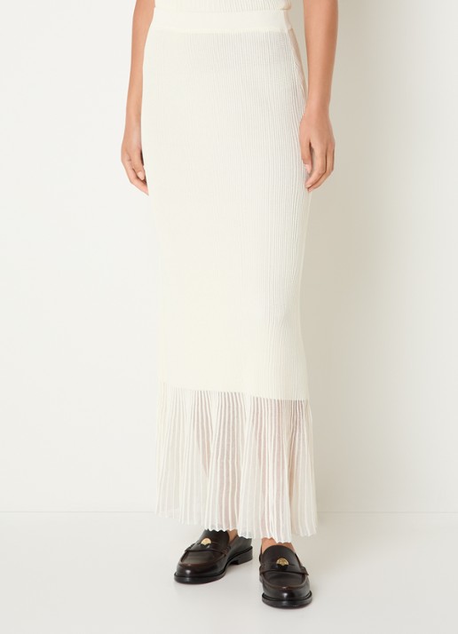 Claudie Pierlot Maxi rok met ribstructuur