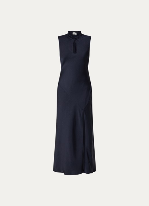 Claudie Pierlot Maxi tuniekjurk met split - voorkant donkerblauw