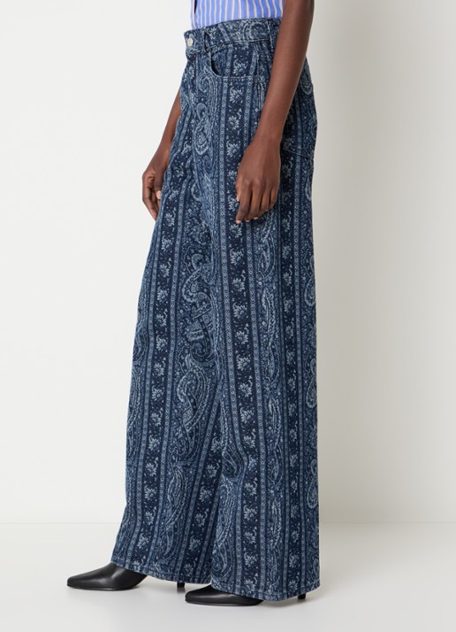 Claudie Pierlot Mid waist straight leg jeans met print - detail 4 indigo