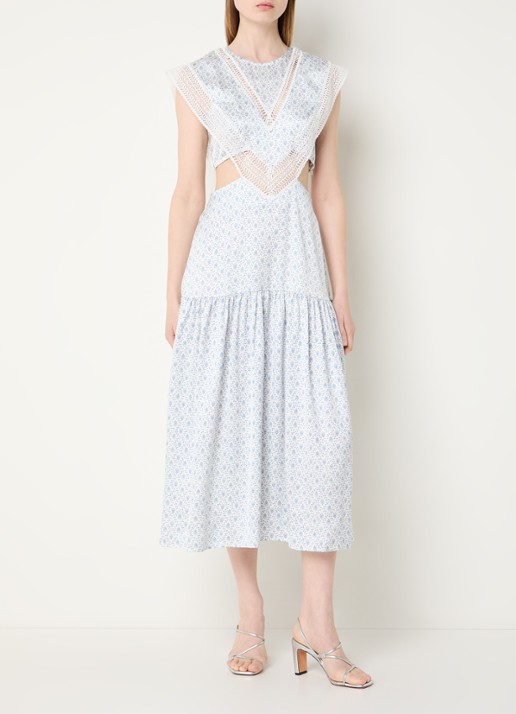 Claudie Pierlot Midi jurk met cut-out detail en broderie