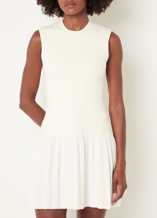 Claudie Pierlot Midi jurk met stretch - detail 4 gebroken wit