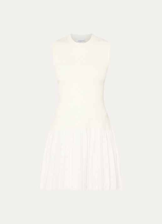 Claudie Pierlot Midi jurk met stretch - voorkant 2 gebroken wit