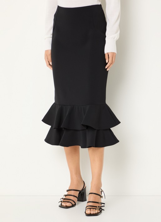 Claudie Pierlot Midi kokerrok met volant