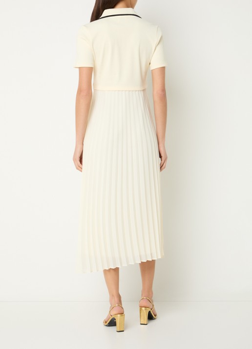 Claudie Pierlot Midi tuniekjurk met plissé - achterkant 4 lichtgeel