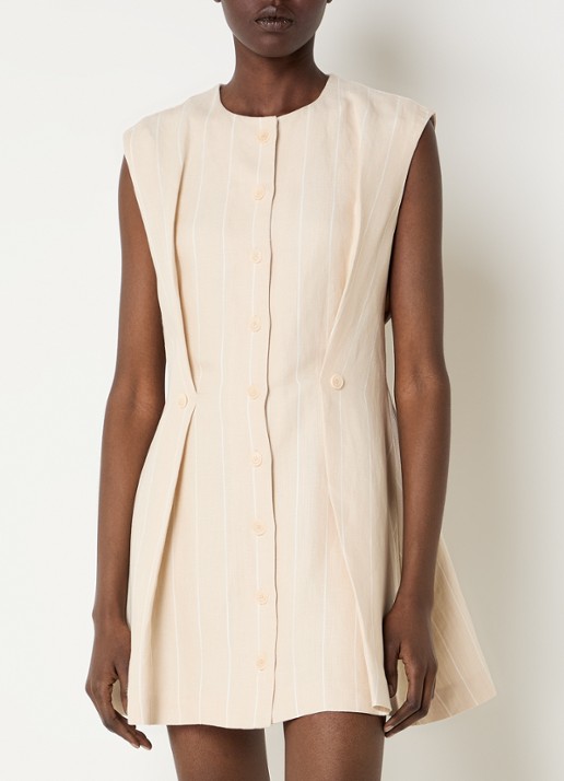 Claudie Pierlot Mini A-lijn jurk in linnenblend met streepprint