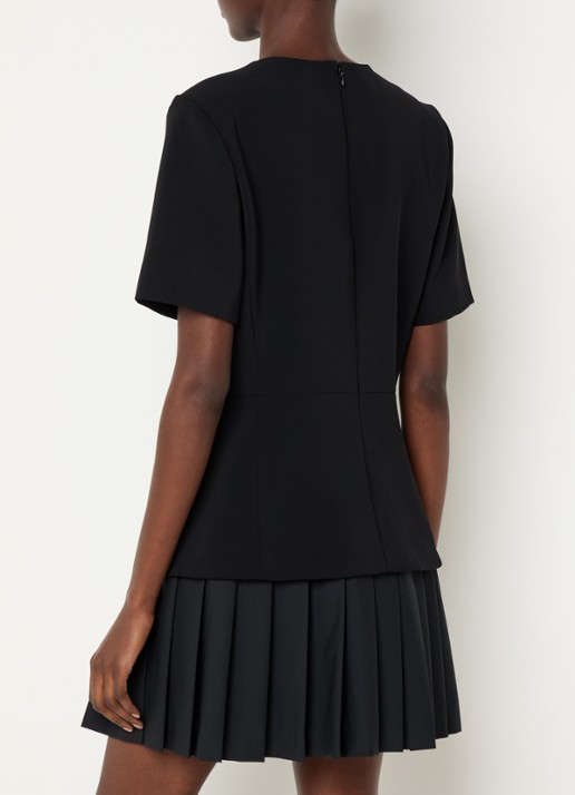 Claudie Pierlot Mini jurk met plissé - achterkant 3 zwart