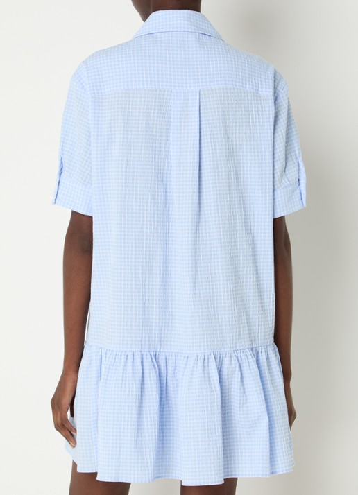 Claudie Pierlot Mini jurk met ruitdessin - achterkant 4 blauw