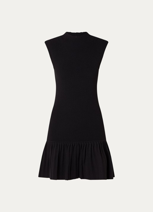 Claudie Pierlot Mini jurk met volant - voorkant 2 zwart
