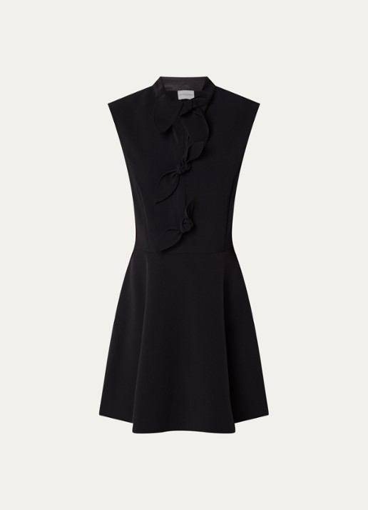 Claudie Pierlot Mini tuniekjurk met gestrikt plooidetail  - voorkant 3 zwart