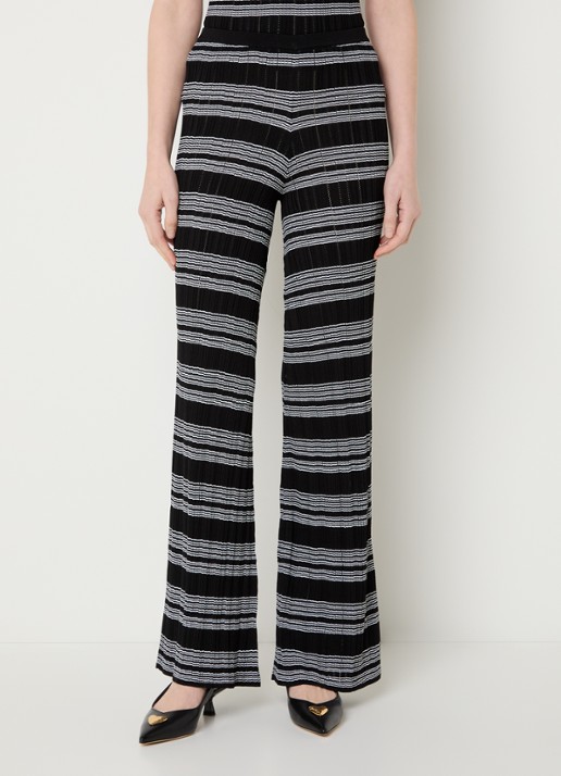 Claudie Pierlot Monpanta high waist flared broek met streepprint