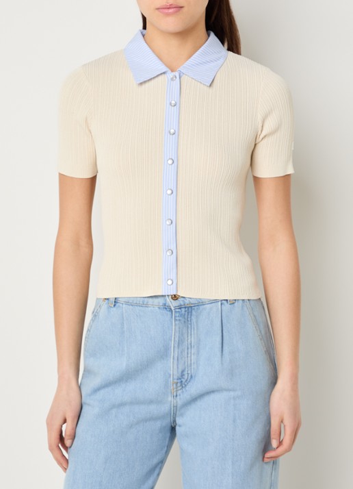 Claudie Pierlot Morina fijngebreid vest met kraag