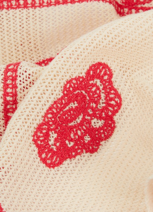 Claudie Pierlot Movio sjaal met borduring 95 x 30 cm - detail 3 beige