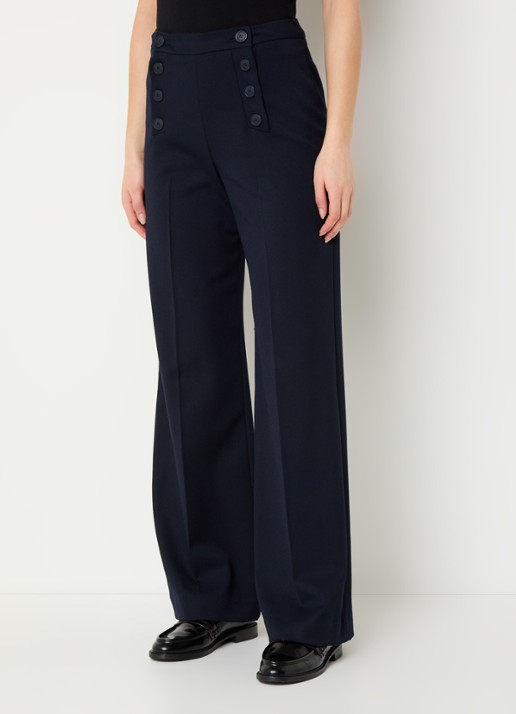Claudie Pierlot Paulie high waist wide fit pantalon met persplooi