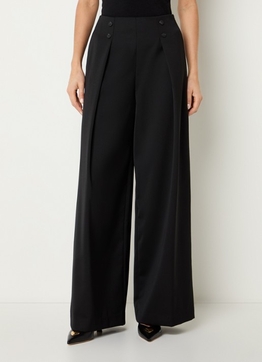 Claudie Pierlot Pelia high waist wide fit pantalon met steekzakken