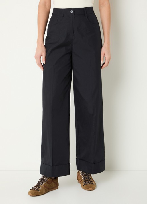 Claudie Pierlot Piano high waist loose fit pantalon met steekzakken