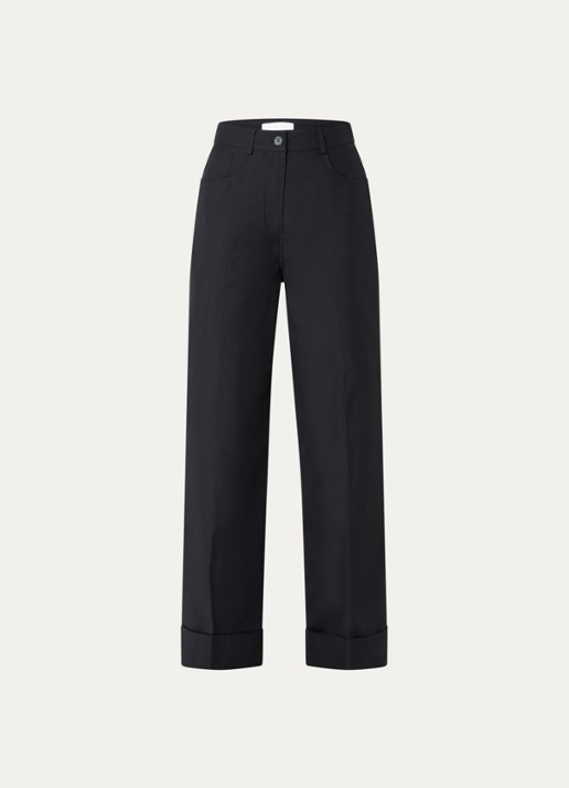 Claudie Pierlot Piano high waist loose fit pantalon met steekzakken - voorkant donkerblauw