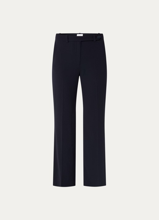 Claudie Pierlot Pixiabis high waist wide fit pantalon met steekzakken - voorkant 2 donkerblauw