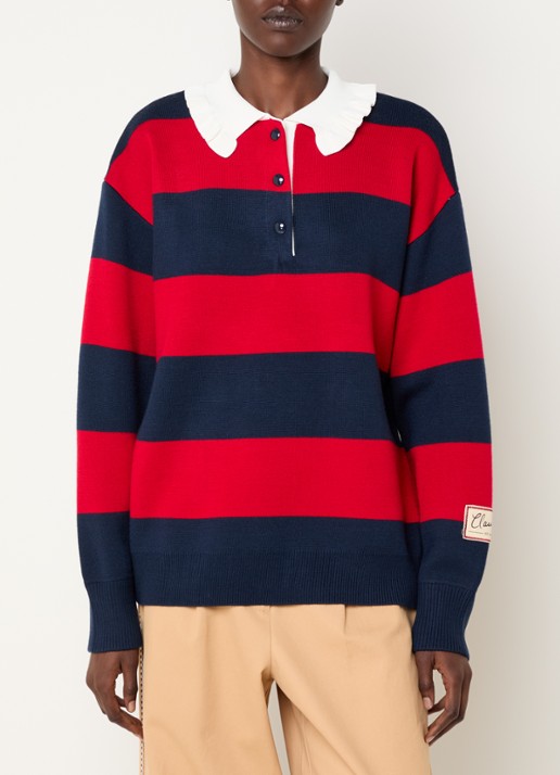 Claudie Pierlot Polo met streepprint