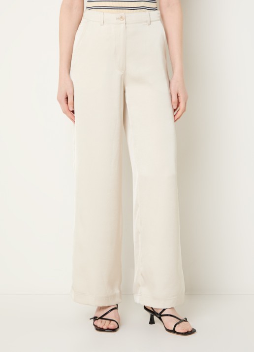 Claudie Pierlot Ponniebis high waist straight fit pantalon met steekzakken