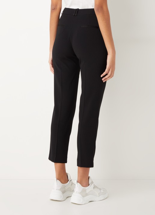 Claudie Pierlot Poupin high waist slim fit cropped pantalon met steekzakken  - achterkant zwart