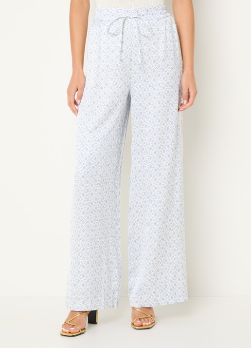 Claudie Pierlot Prudence high waist straight fit pantalon met details van kant