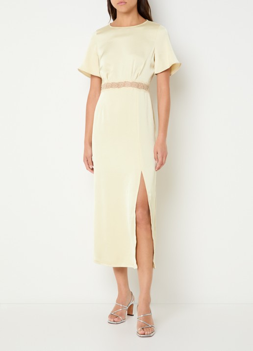 Claudie Pierlot Ramabis midi jurk van satijn met details van kant