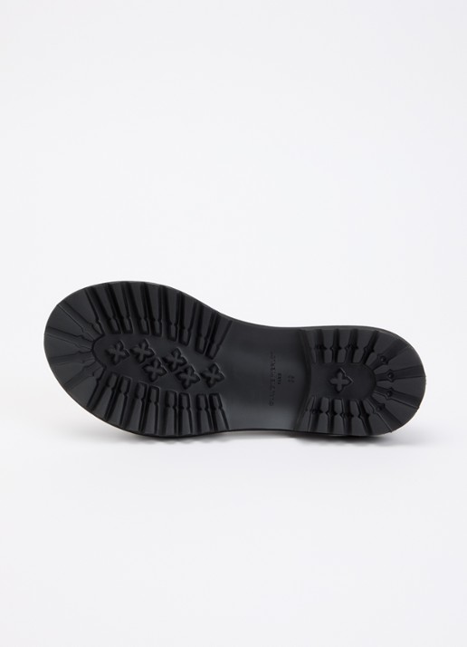 Claudie Pierlot Sandaal van leer met gespdetail - detail 4 kastanjebruin