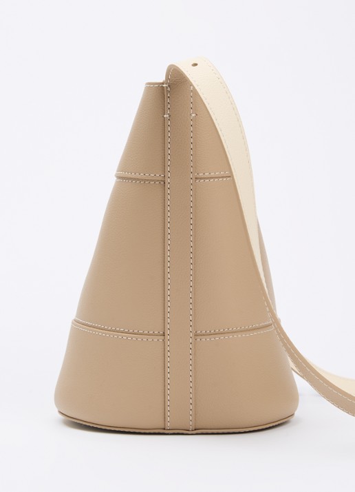 Claudie Pierlot Schoudertas van leer  - detail 3 beige