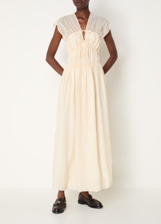 Claudie Pierlot Semi-transparante maxi jurk met smockwerk